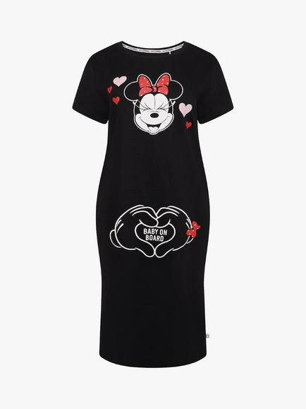Brand Threads Maternity Minnie Mouse Nightdress, Black - view 2, Black