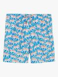 Trotters Tiger Swim Shorts, Aqua/Tiger