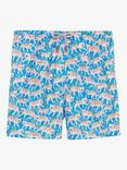 Trotters Tiger Swim Shorts, Aqua/Tiger