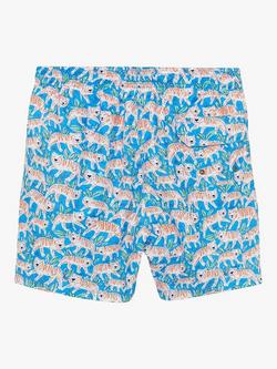 Trotters Tiger Swim Shorts, Aqua/Tiger - view 2, Aqua/Tiger