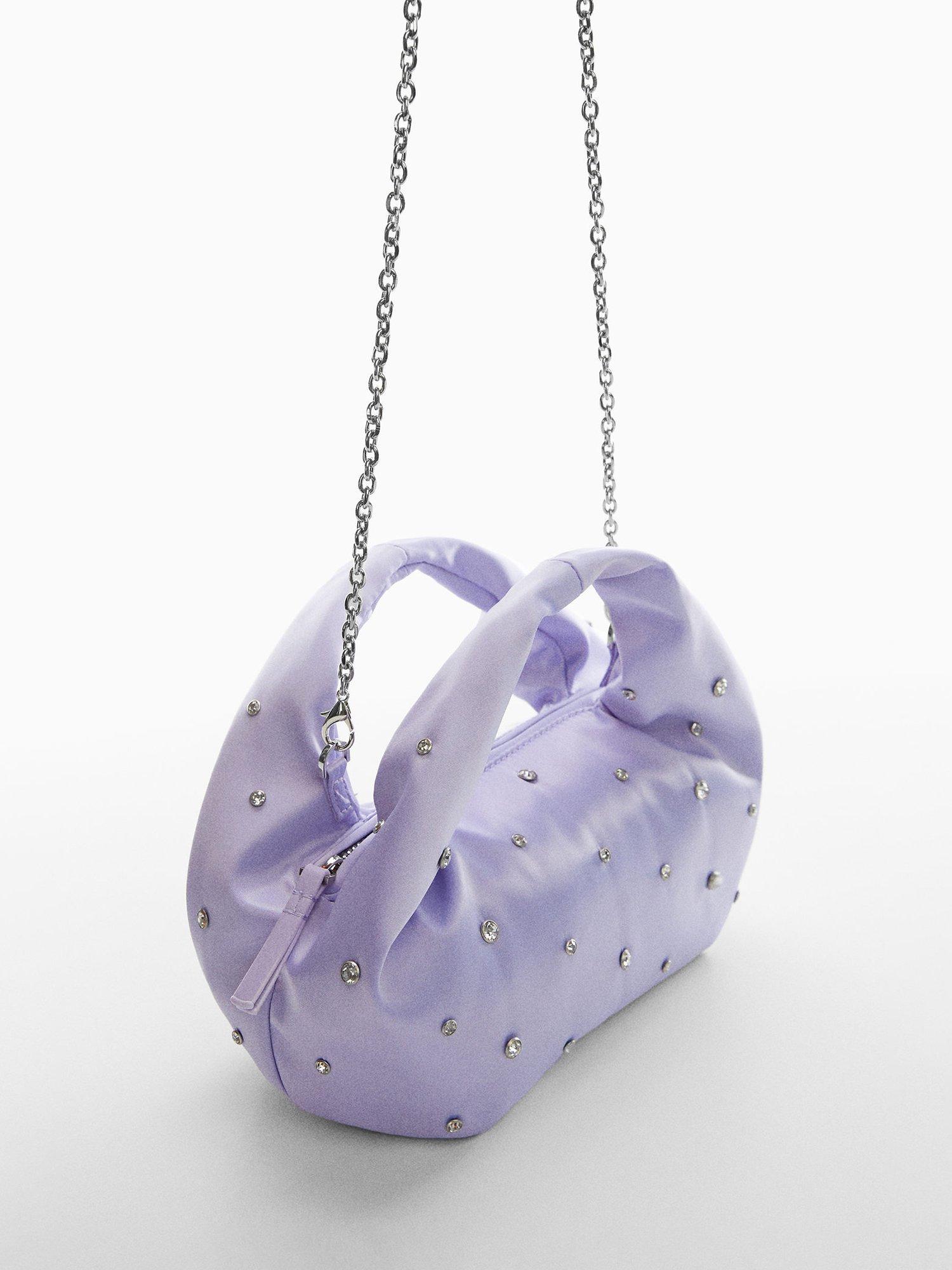 Mango Balaguer Chain Strap Pouch Bag, Pastel Purple, One Size