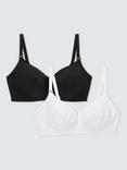 John Lewis Cotton Maternity & Nursing Bra, Pack of 2, Black & White