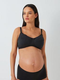 John Lewis Cotton Maternity & Nursing Bra, Pack of 2, Black & White, Black/White
