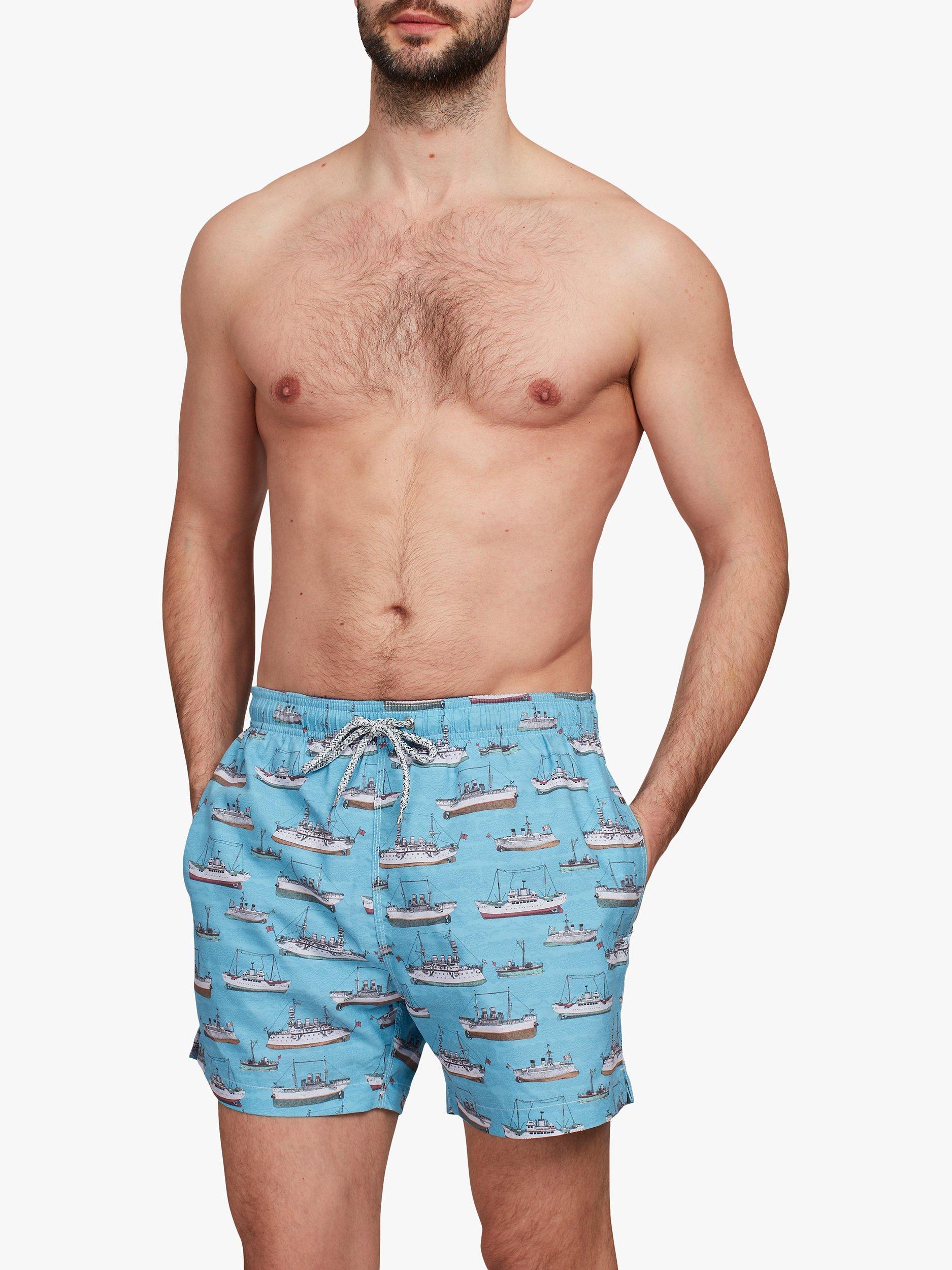 Simon Carter Vintage Toy Boats Swim Shorts Blue