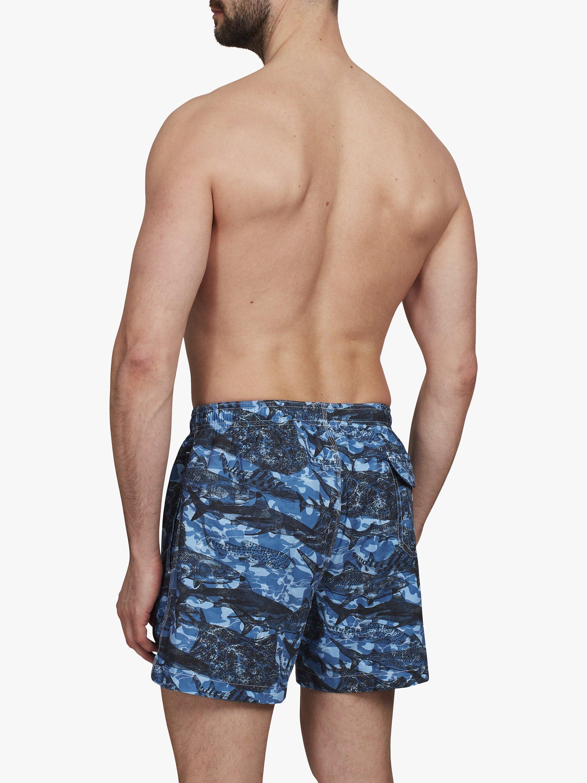 Simon Carter Shark Camouflage Swim Shorts, Blue, S