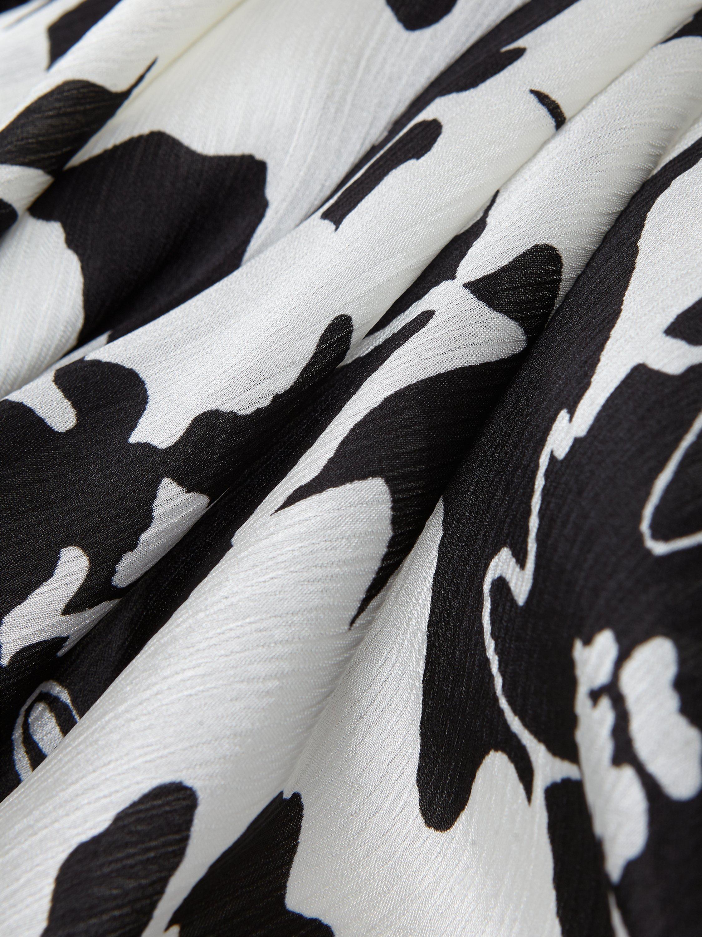 Product image 7 of 9, which shows Hobbs Viola Floral Midi Flared Dress, Black/Ivory, 6