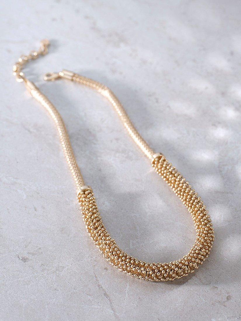Mint Velvet Cluster Bead Necklace, Gold, One Size