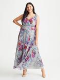 Scarlett & Jo Amelia Floral Maxi Dress, Silver/Multi