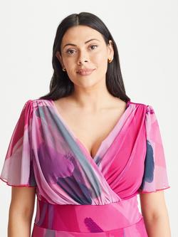 Scarlett & Jo Isabelle Abstract Print Maxi Dress, Pink/Multi - view 2, Pink/Multi