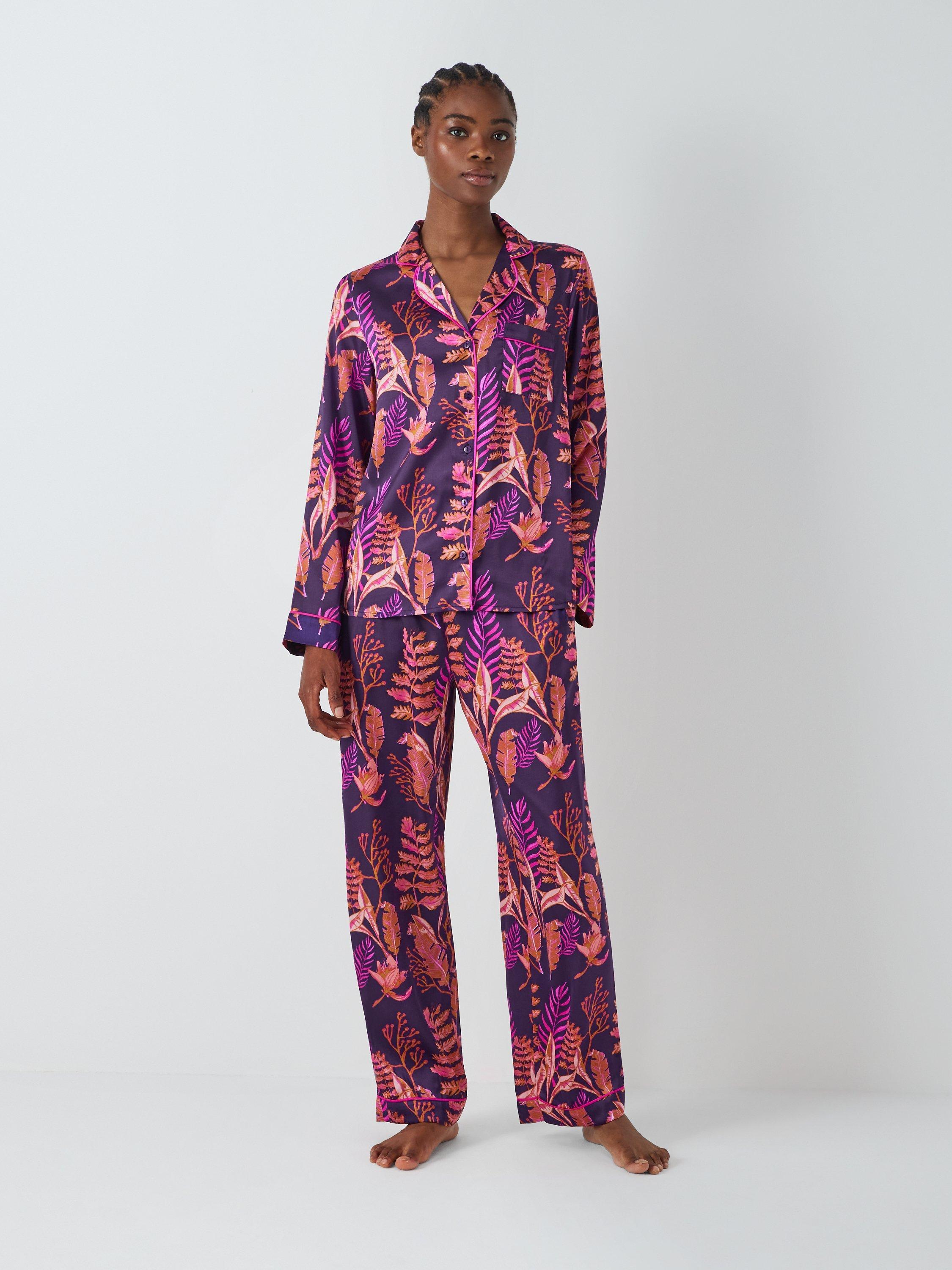 Their Nibs Fern Print Pyjama Set, Navy/Pink