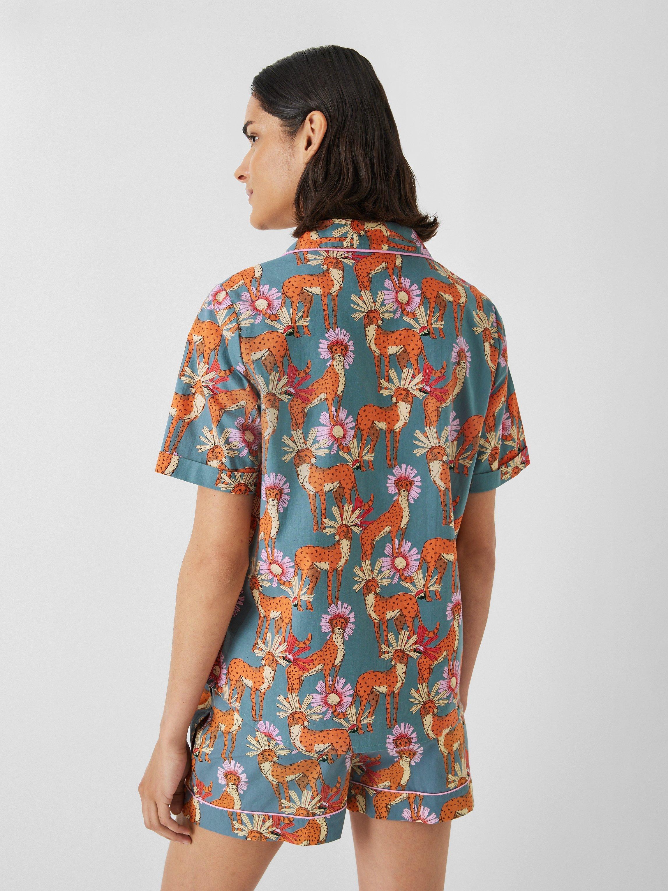 Product image 2 of 6, which shows Their Nibs Untamed Cheetah Shirt Shirt Pyjama Set, Grey, S
