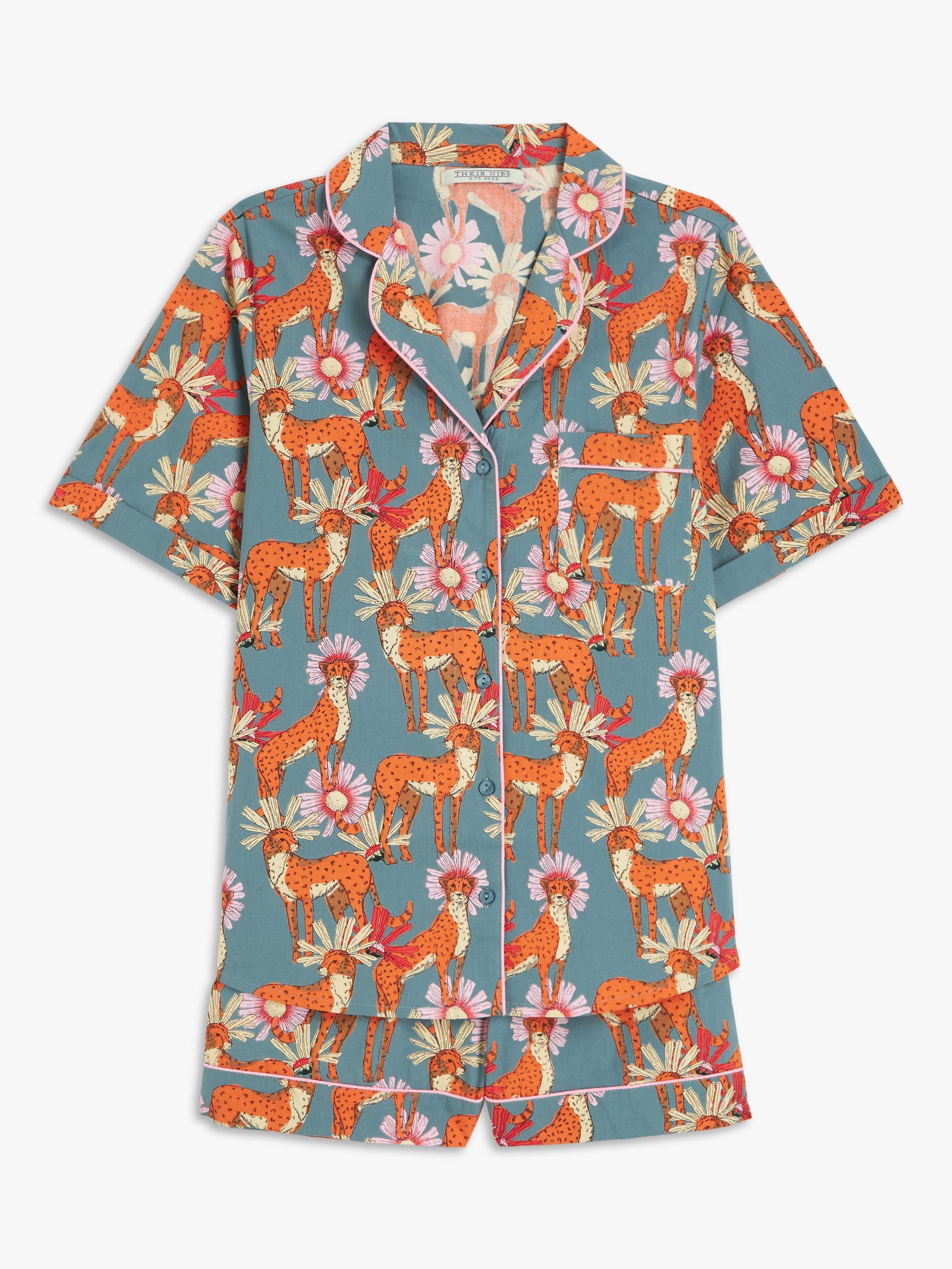 Product image 4 of 6, which shows Their Nibs Untamed Cheetah Shirt Shirt Pyjama Set, Grey, S
