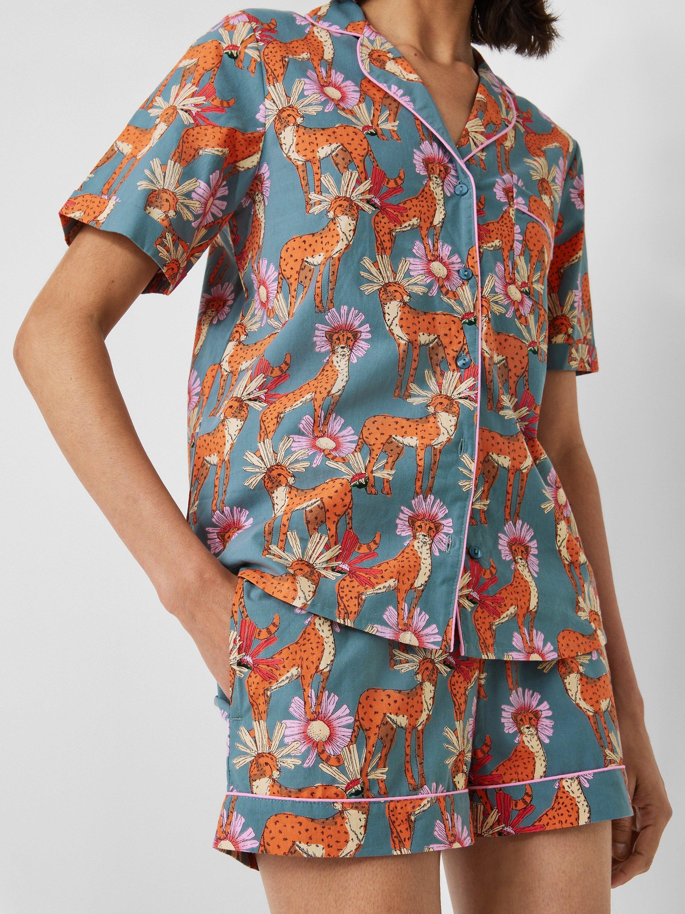 Product image 6 of 6, which shows Their Nibs Untamed Cheetah Shirt Shirt Pyjama Set, Grey, S