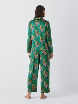 Their Nibs Secret Garden Satin Shirt Pyjama Set, Green - view 2, Green