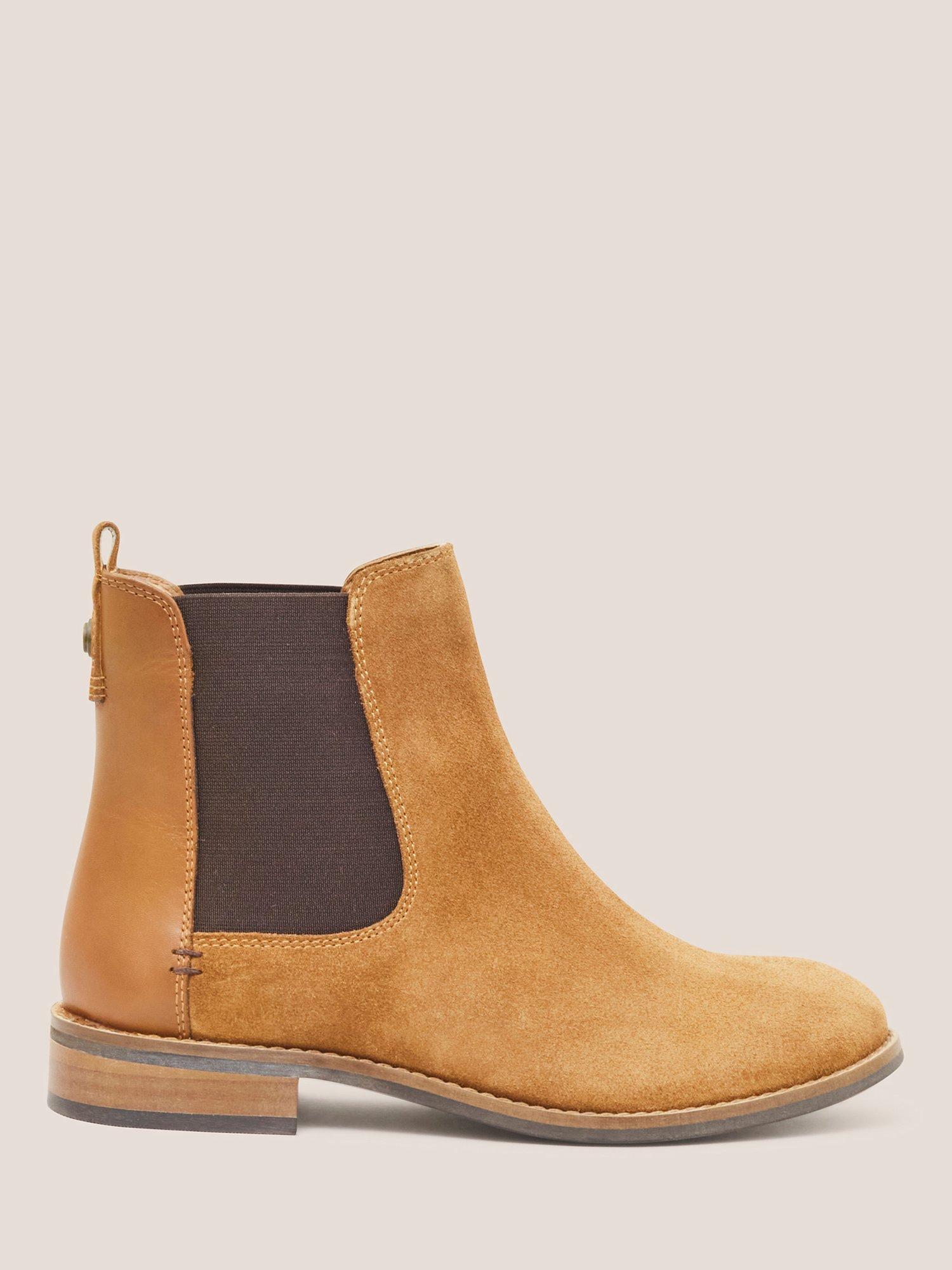 White Stuff Suede Chelsea Boots, Mid Tan