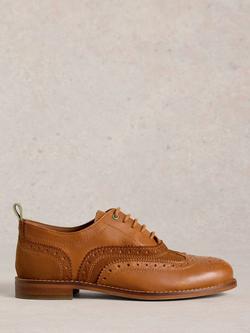 White Stuff Leather Lace Up Brogues, Dark Tan, Dark Tan