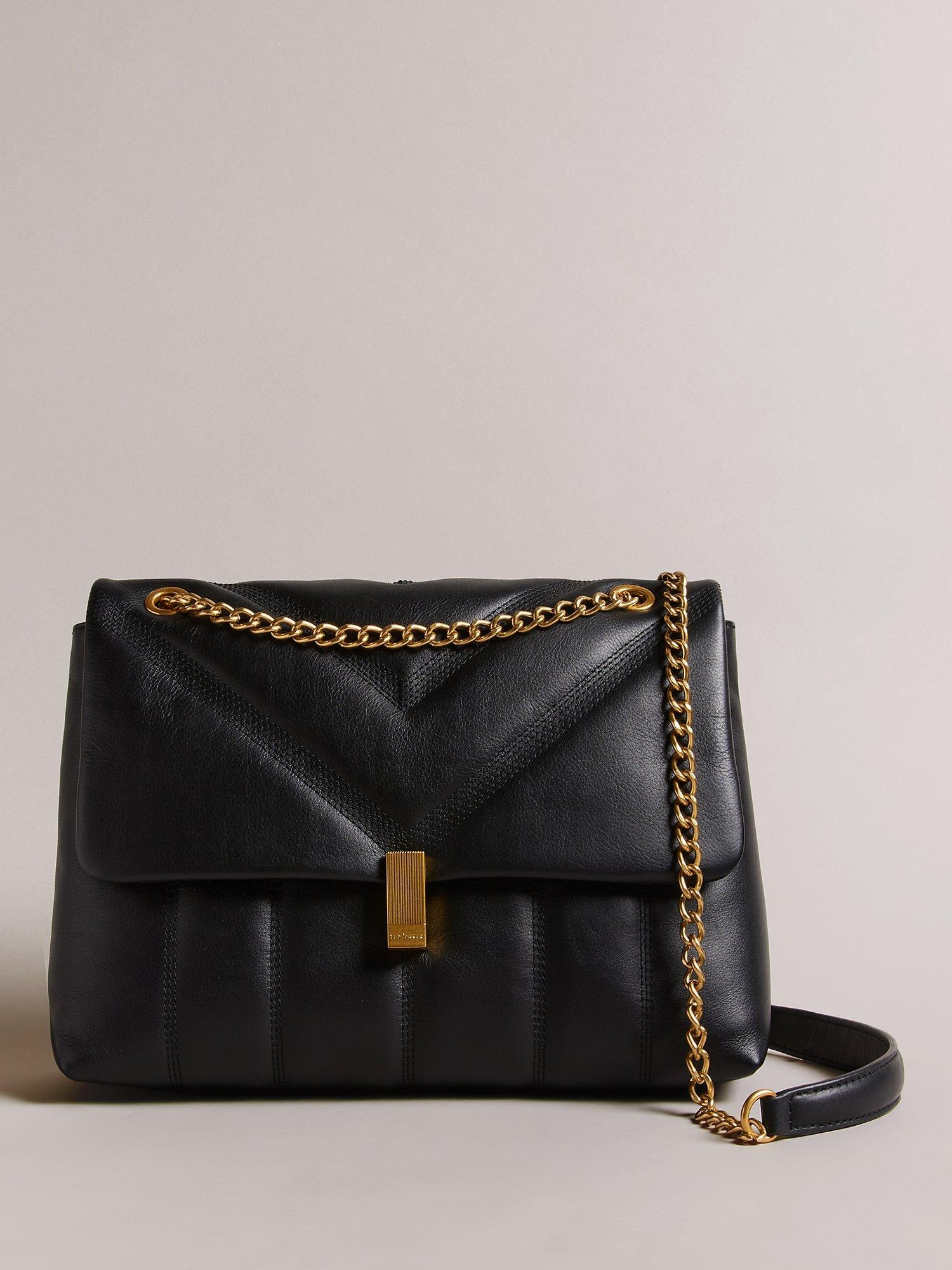 Ted Baker Ayasie Quilted Leather Shoulder Bag, Black, One Size