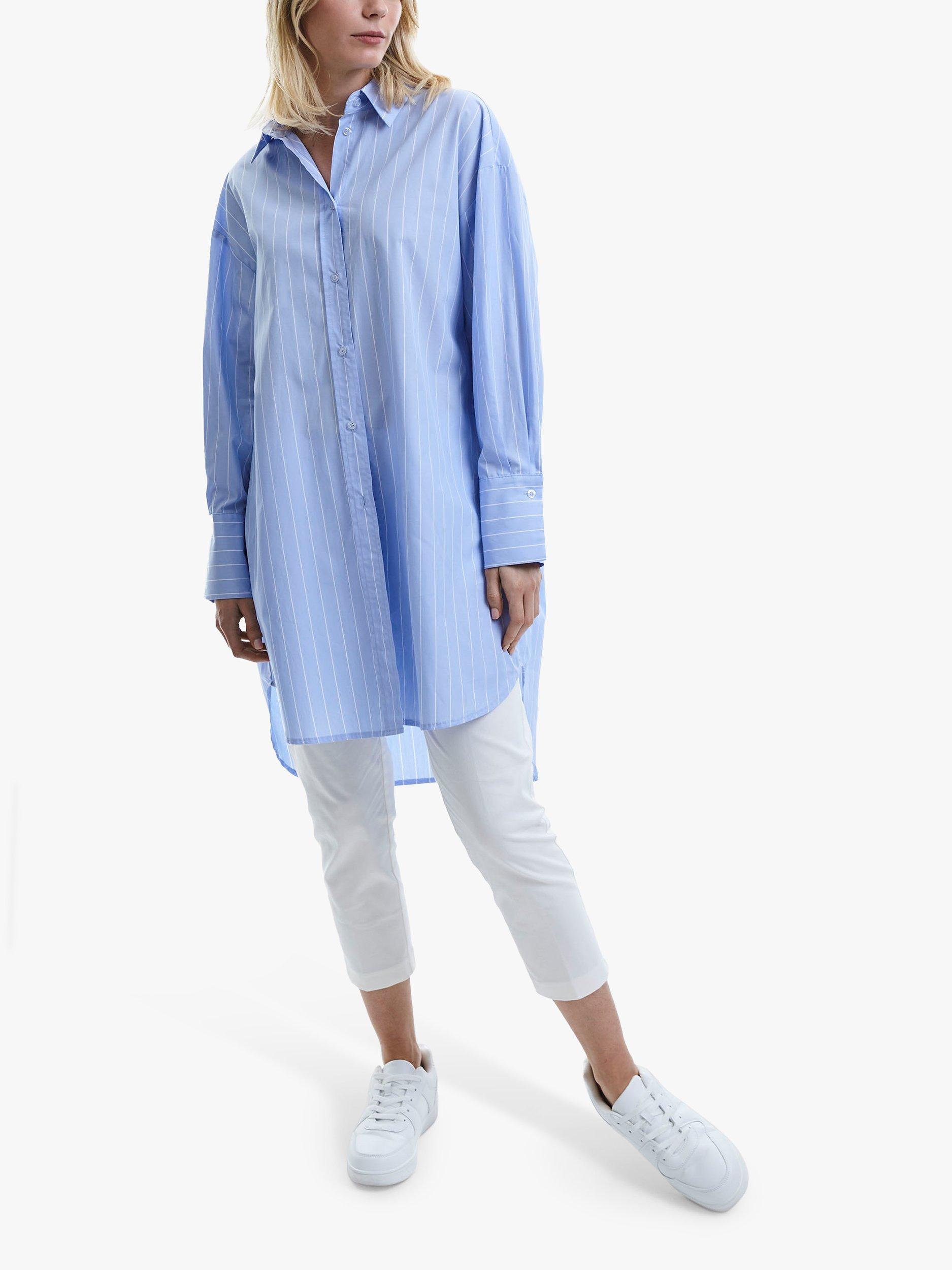 James Lakeland Oversized Stripped Shirt Dress, Pale Blue