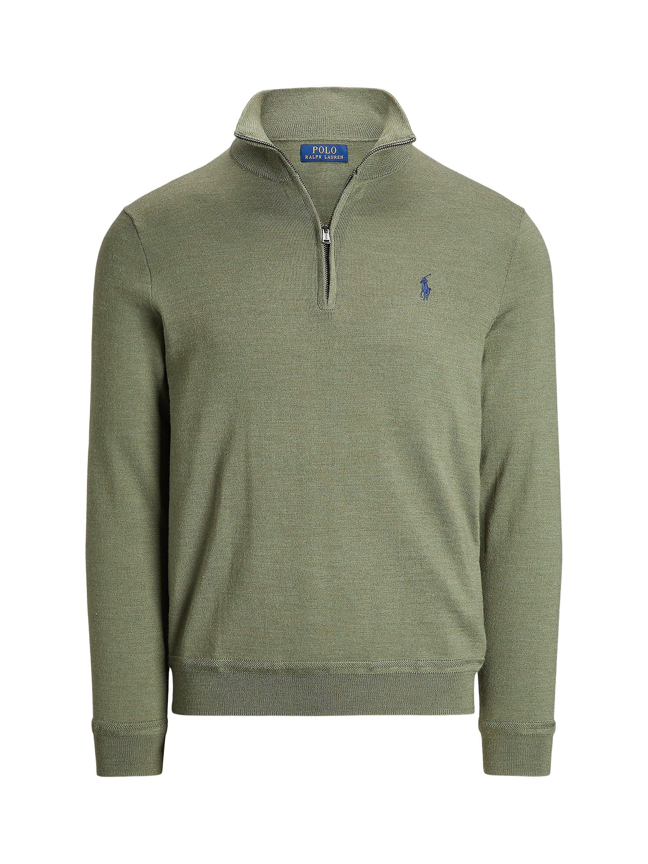 Ralph Lauren Long Sleeve Half-Zip Jumper, Shamrock Heather