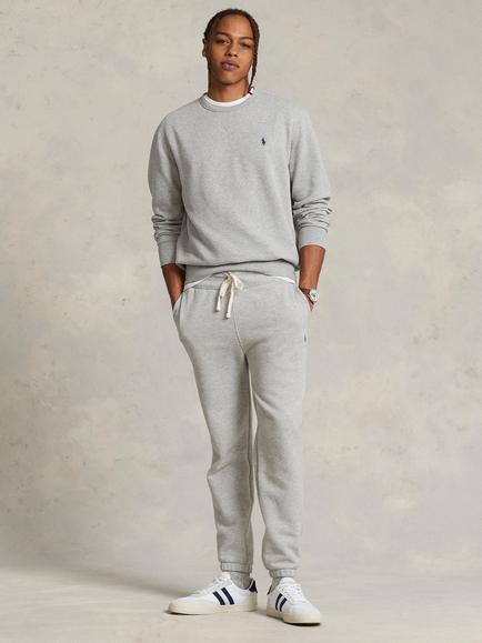 Polo Ralph Lauren Crew Neck Cotton Blend Jumper, Grey