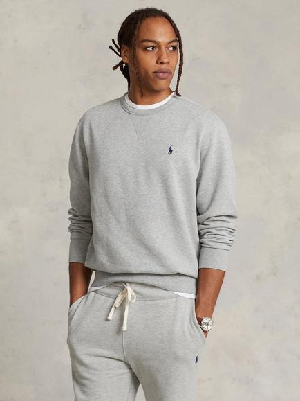 Polo Ralph Lauren Crew Neck Cotton Blend Jumper - view 2, Grey