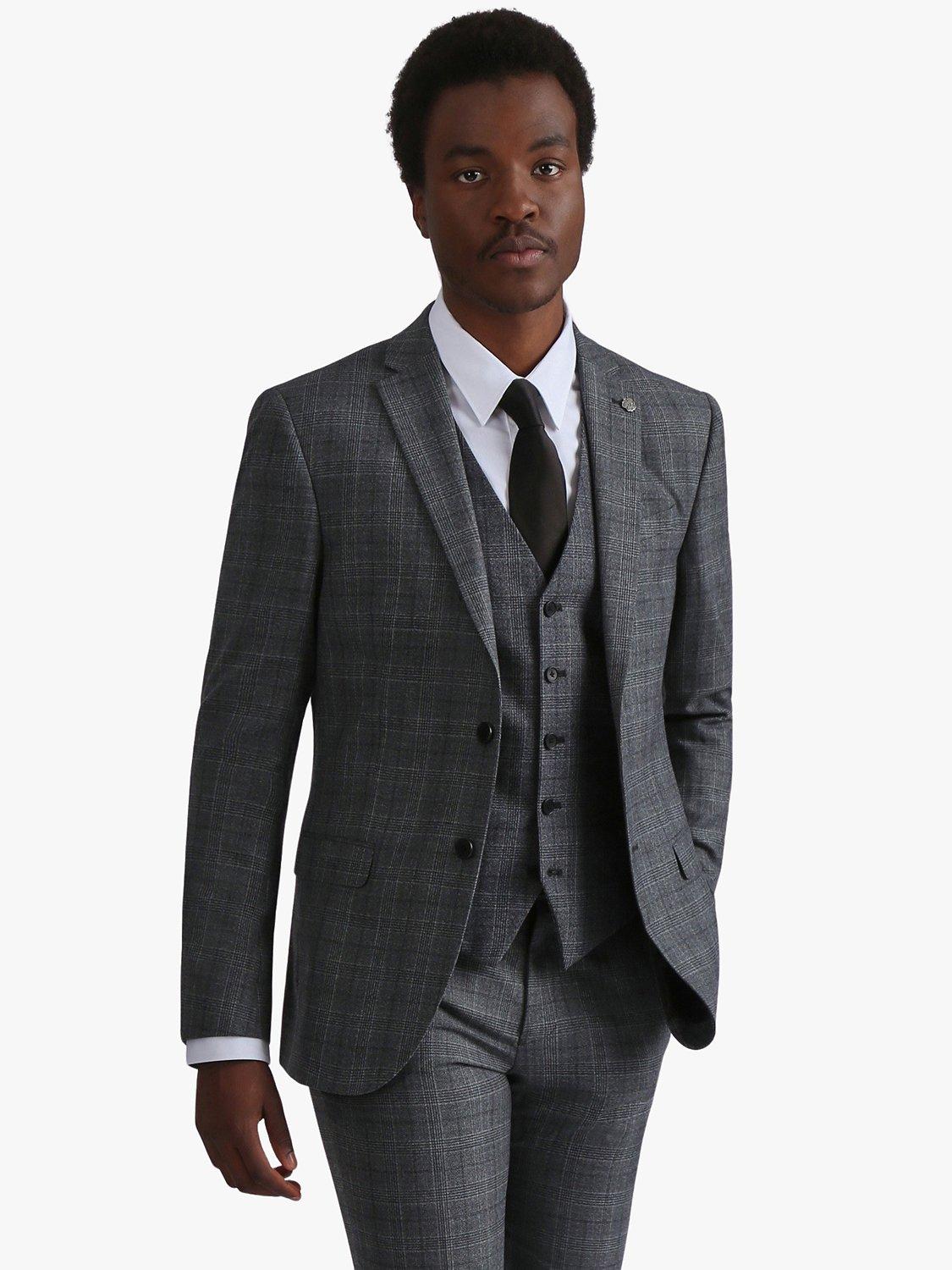 Ted Baker Zion Check Suit Jacket, Charcoal