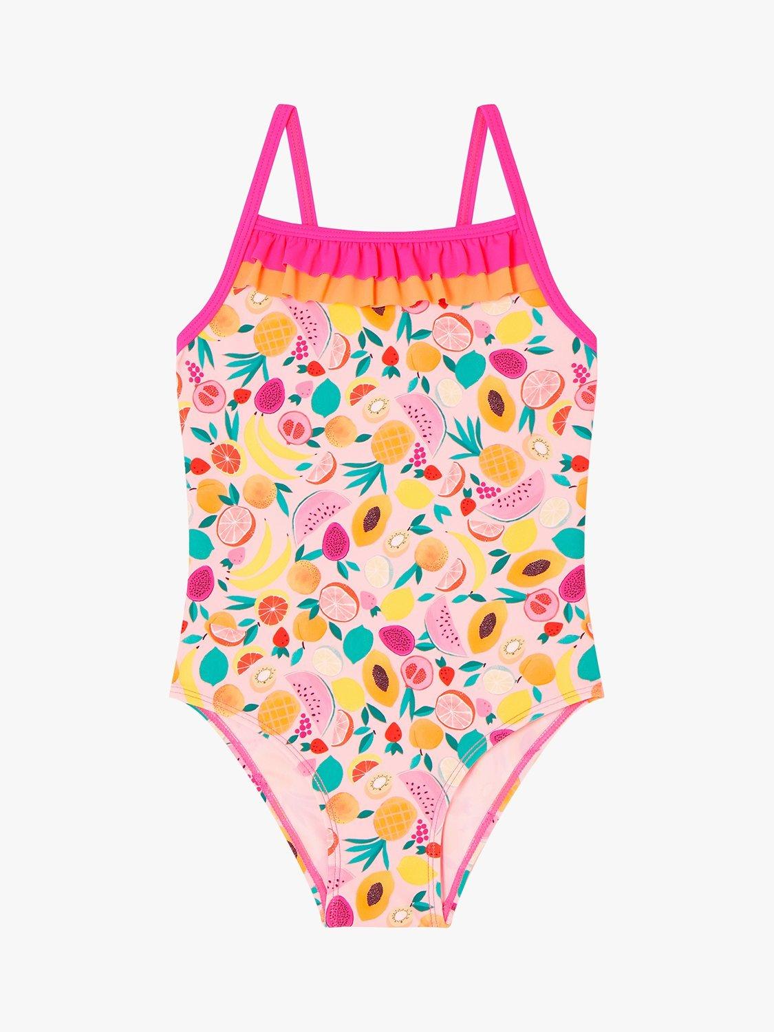 Angels by Accessorize Kids' Fruit Print Ruffle Detail Swimsuit, Multi