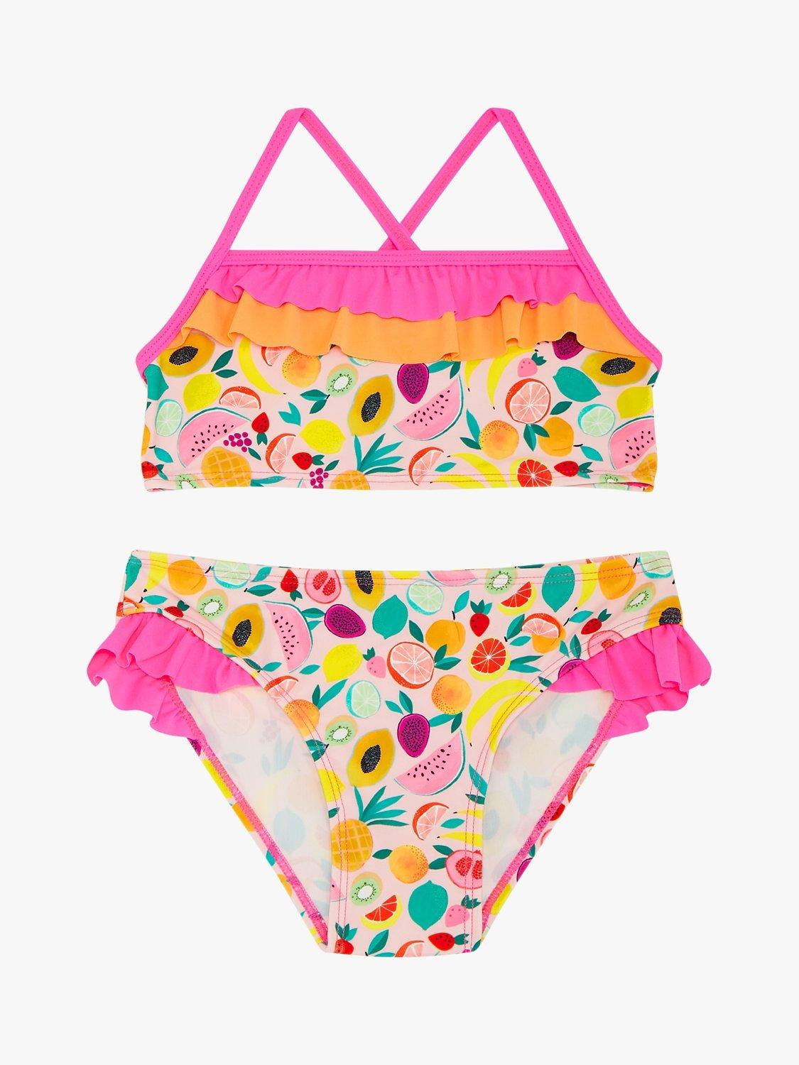 Angels by Accessorize Kids' Fruit Print Ruffle Detail Bikini, Multi