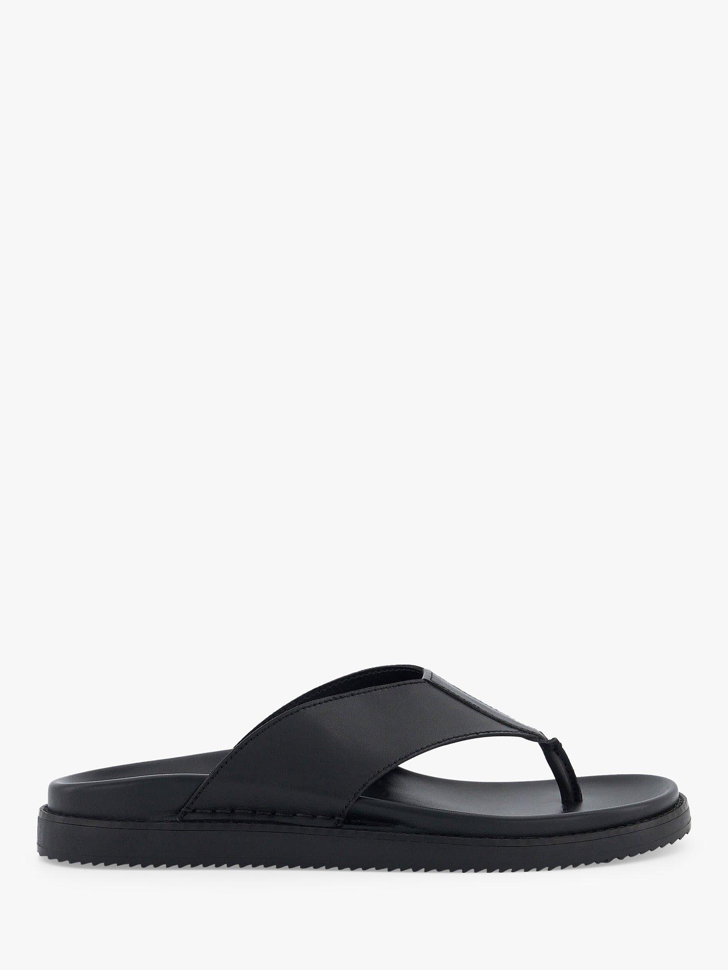 Dune Iddolise Leather Toe Post Sandals, Black