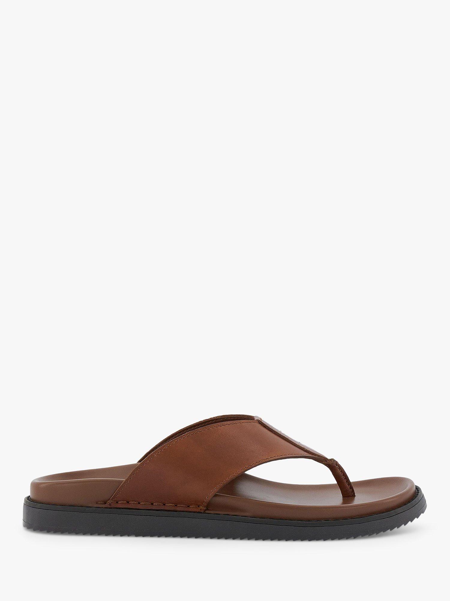 Dune Iddolise Leather Toe Post Sandals, Tan