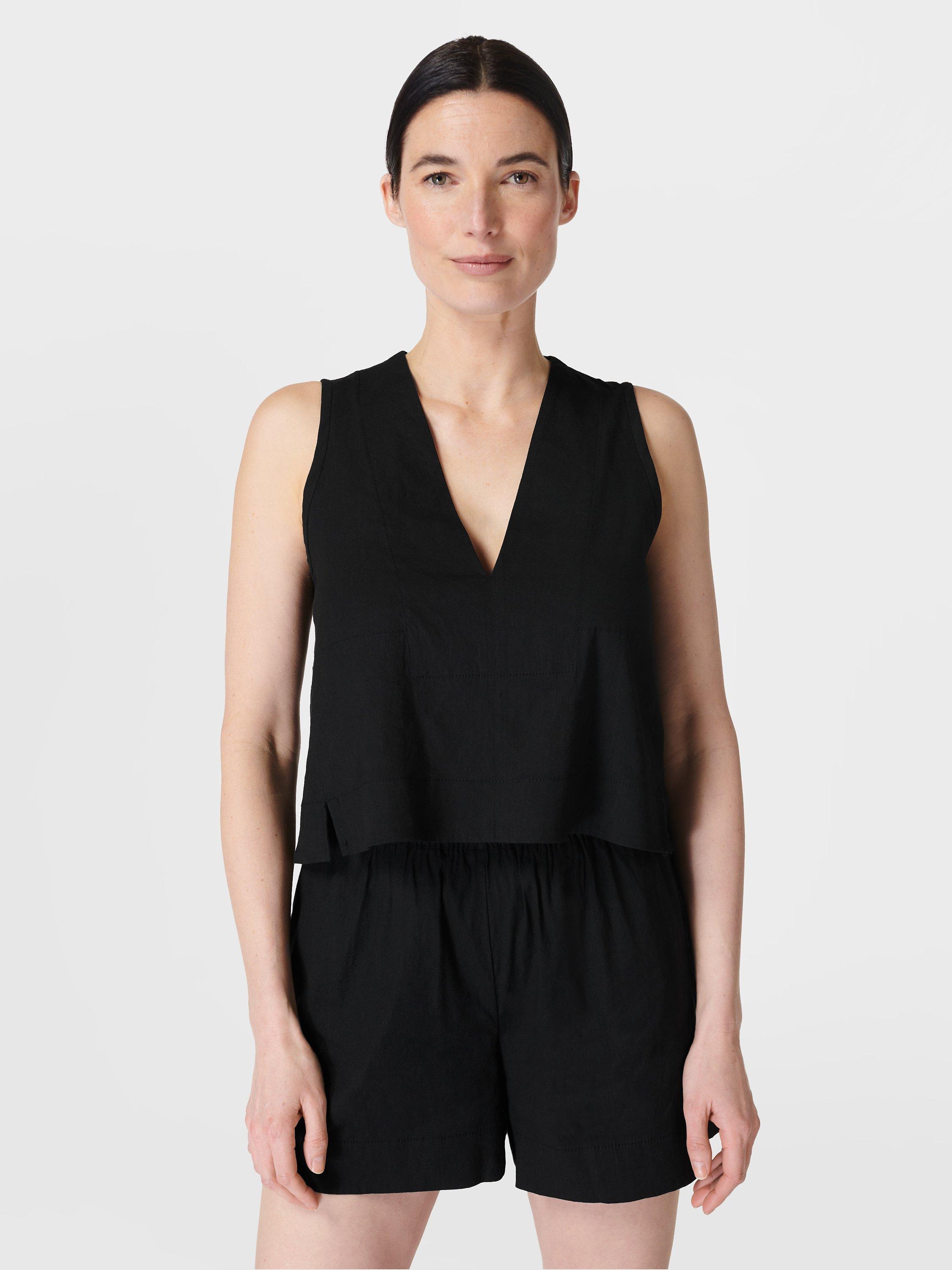 Sweaty Betty Summer Stretch Linen Blend Tank Top, Black
