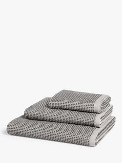John Lewis Textured Towels, Graphite
