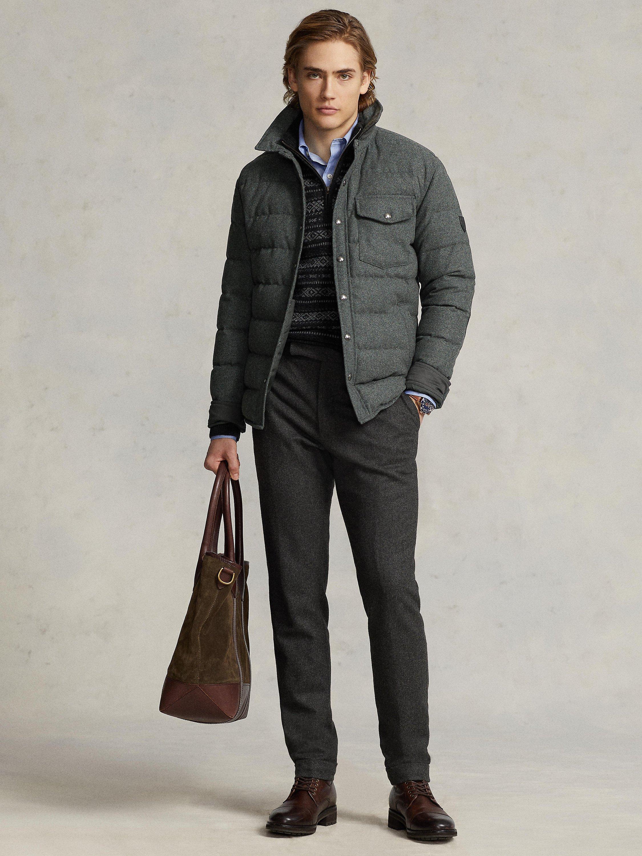 Polo Ralph Lauren Quilted Wool Blend Down Jacket, Grey