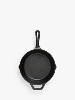 John Lewis Cast Iron Frying Pan - view 2, Black