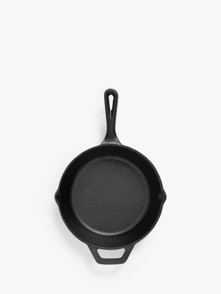 John Lewis Cast Iron Frying Pan - view 2, Black