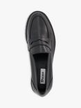 Dune London Wide Fit Gild Leather Loafers, Black