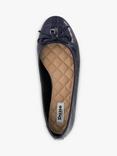 Dune Hallo Flat Pumps, Navy Patent