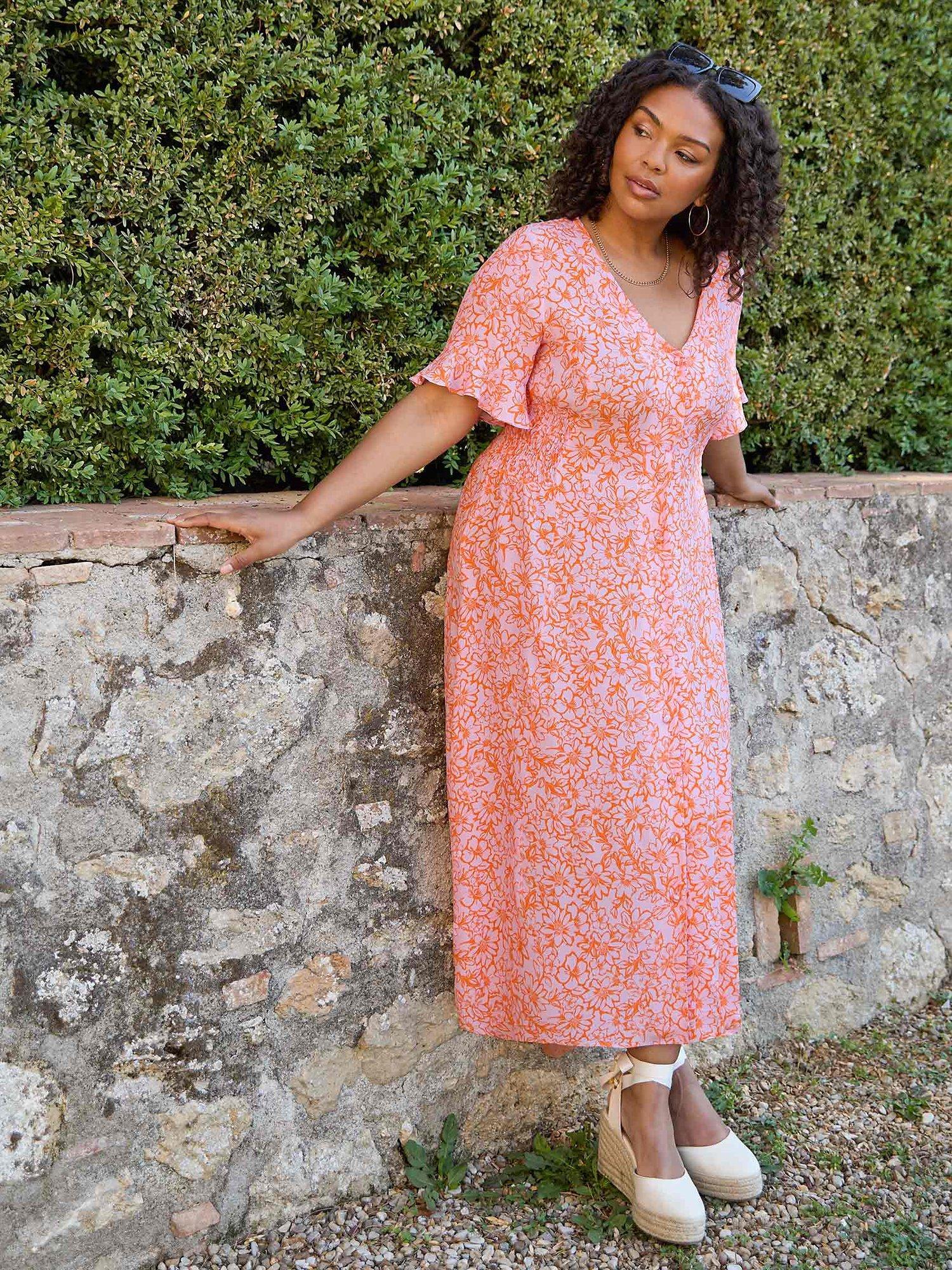 Live Unlimited Curve Abstract Print Shirt Dress