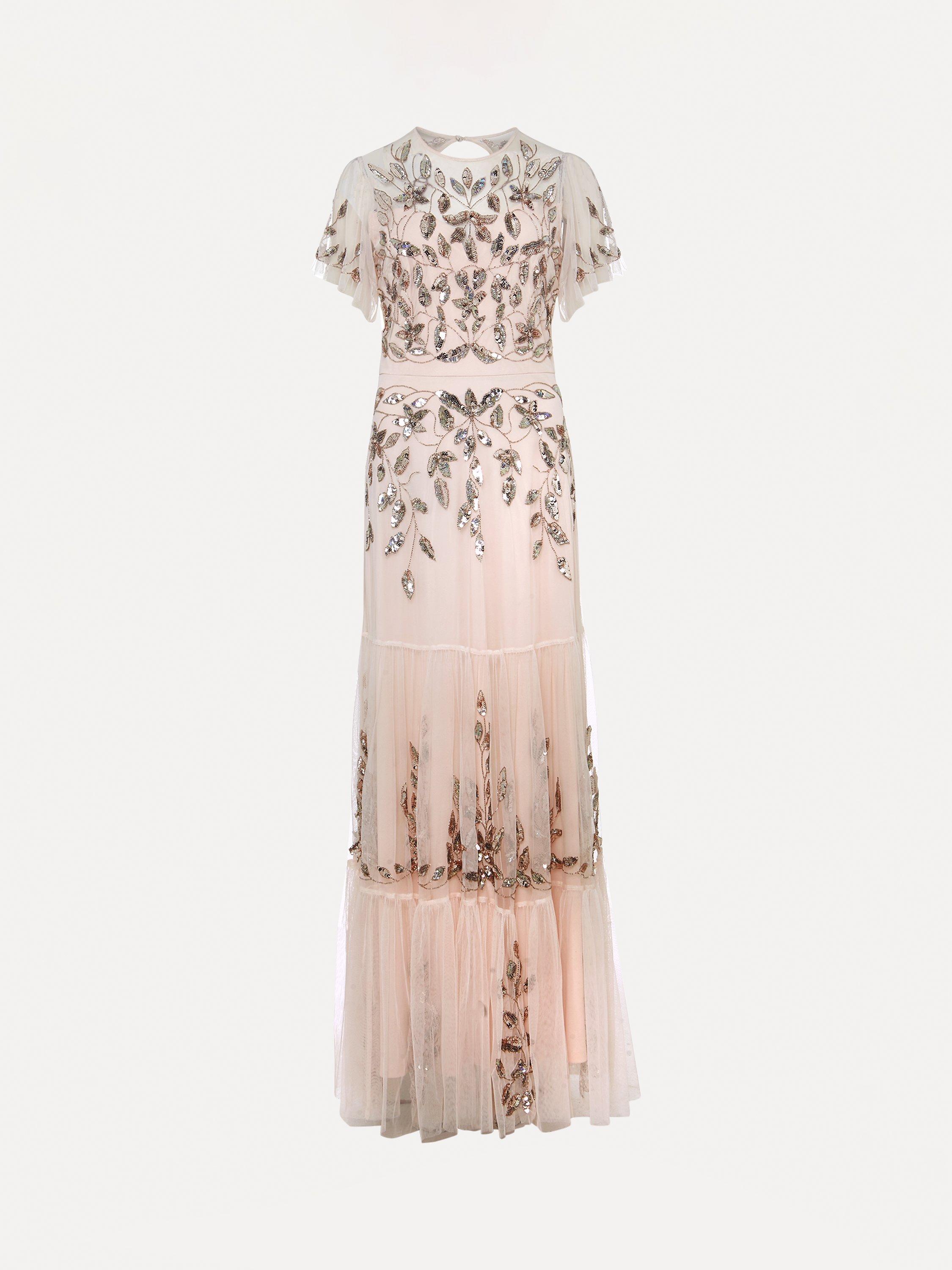 Phase Eight Hilary Embellished Dress, Mauve