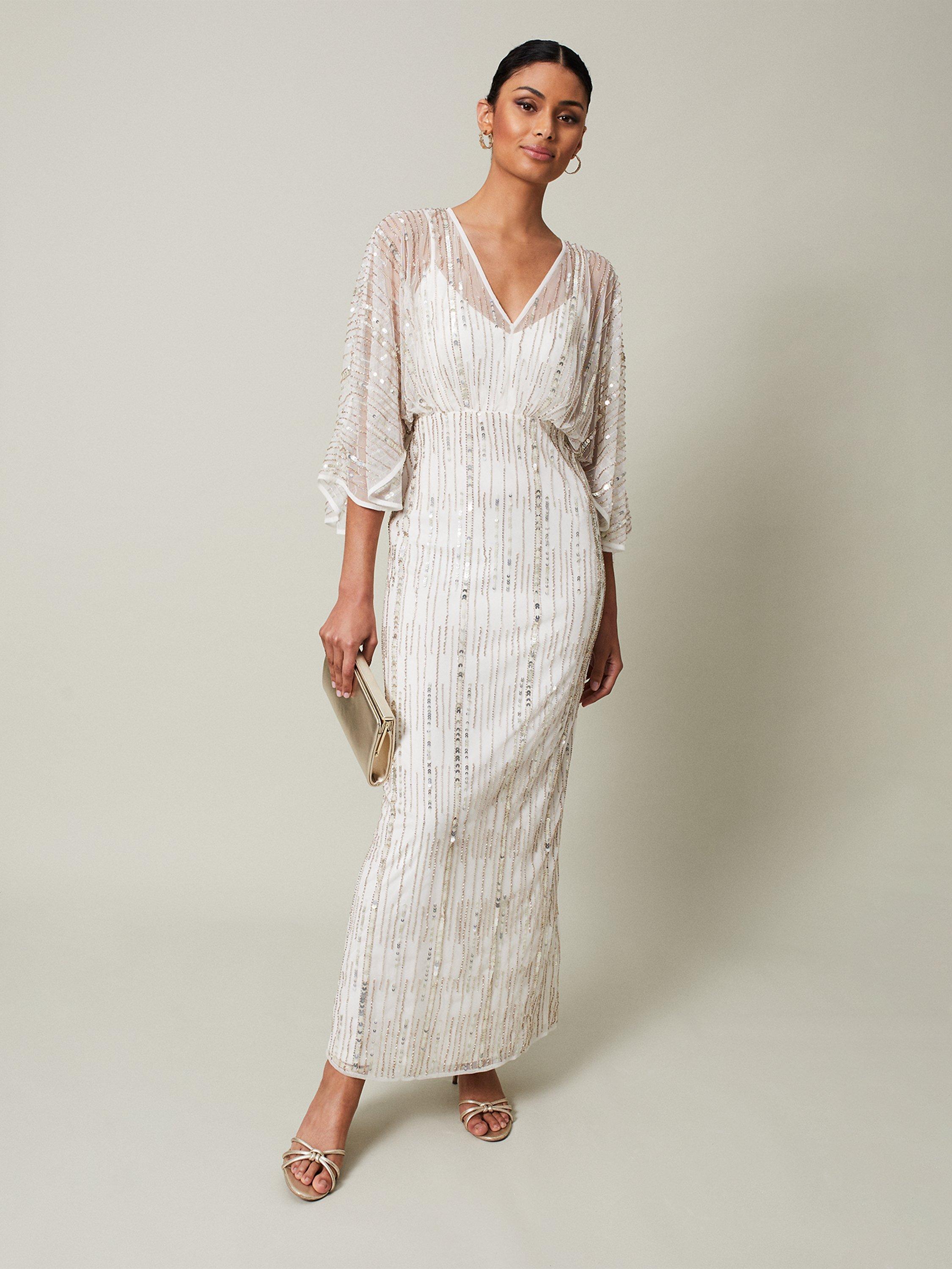 Phase Eight Melanie Embellished Dress, Ivory, 8