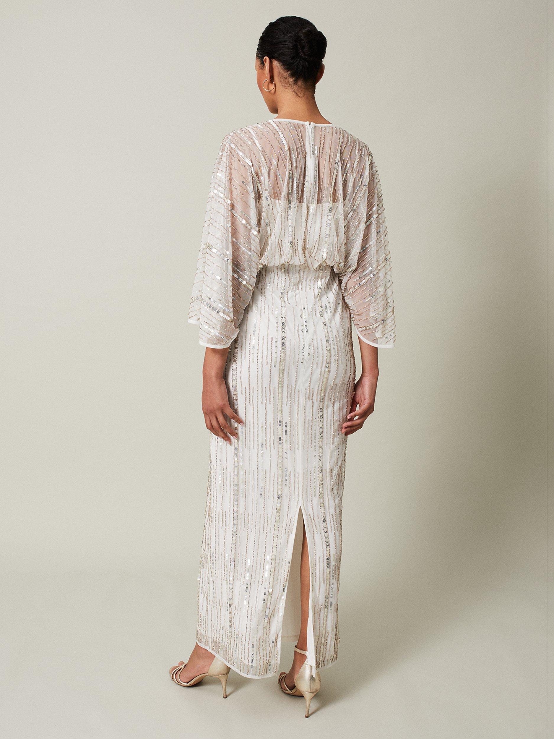 Phase Eight Melanie Embellished Dress, Ivory, 8
