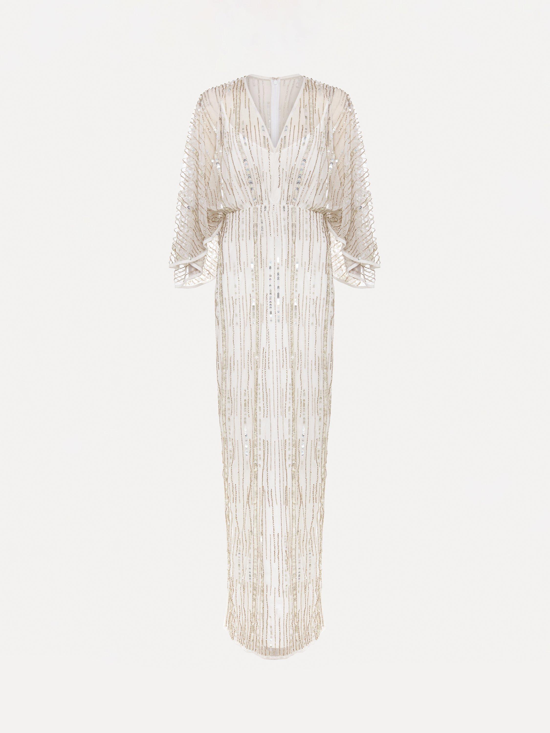 Phase Eight Melanie Embellished Dress, Ivory, 8