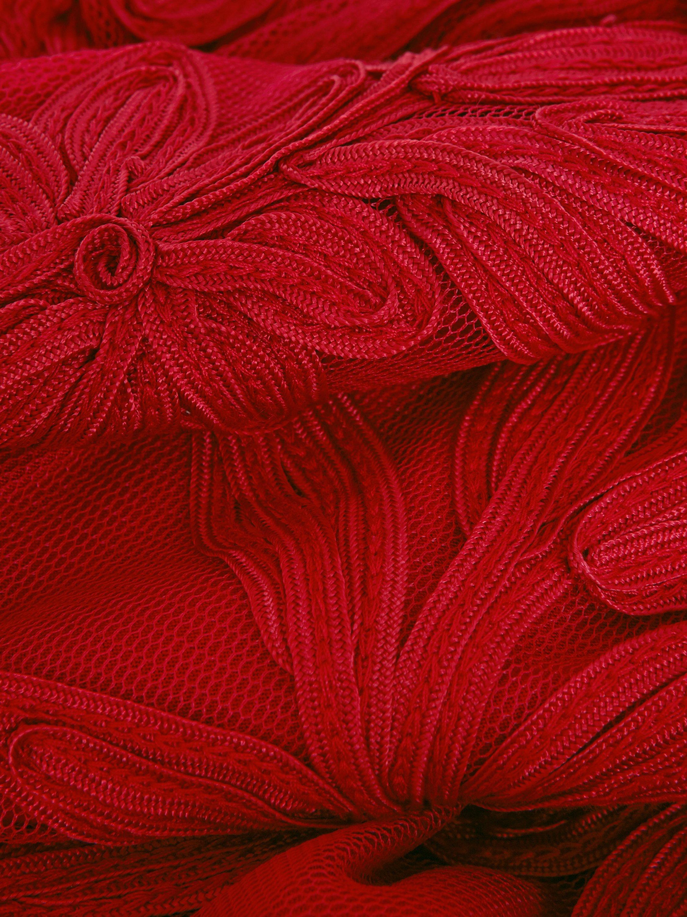 Product image 6 of 7, which shows Phase Eight Alicia Tapework Lace Dress, Scarlet, 6