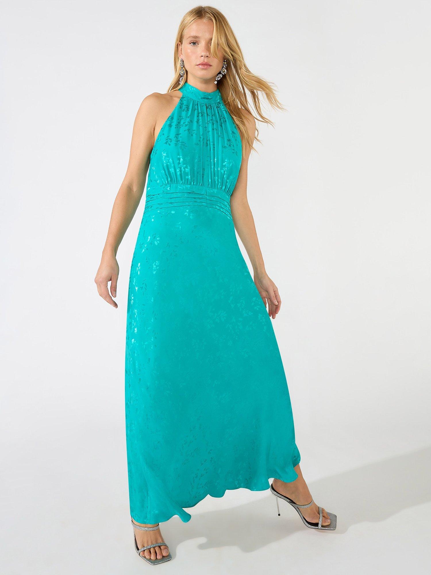 Ro&Zo Camilla Jacquard Satin Keyhole Dress, Blue