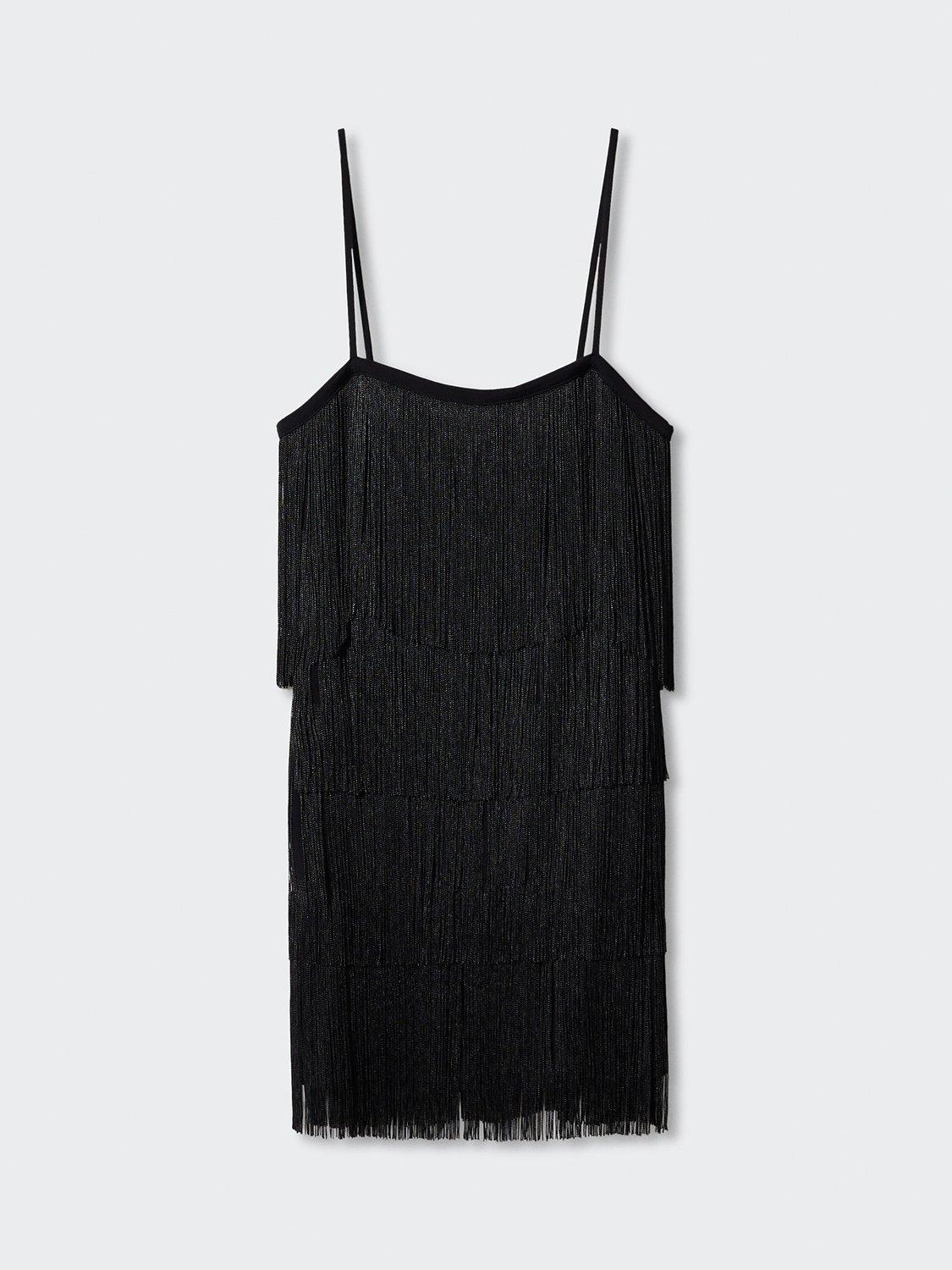 Mango Fringe Tassel Mini Dress