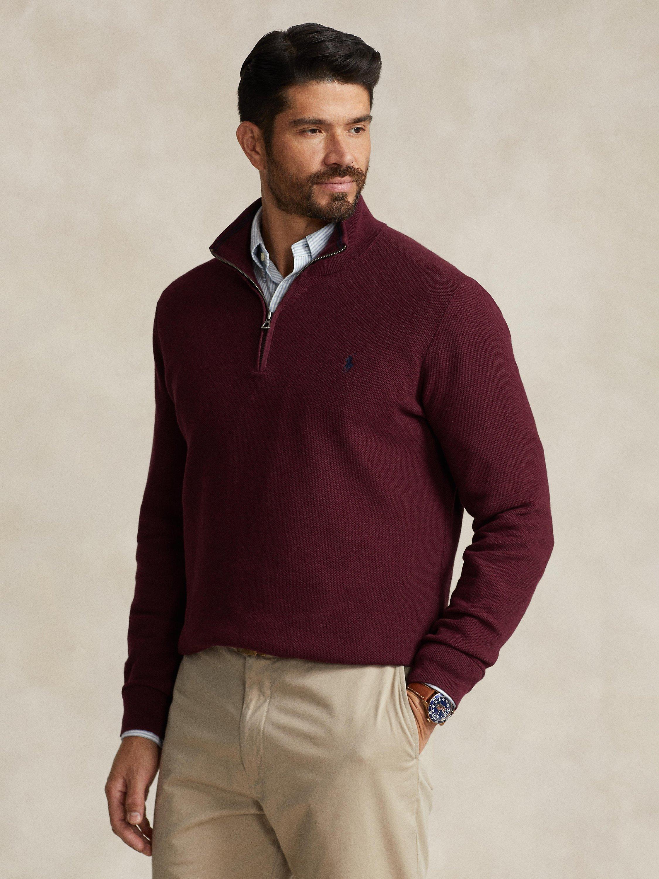 Polo Ralph Lauren Long Sleeve Half Zip Jumper, Red, 4XB