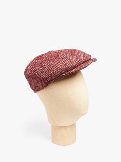 Simon Carter Wool Baker Boy Cap, Red Herringbone