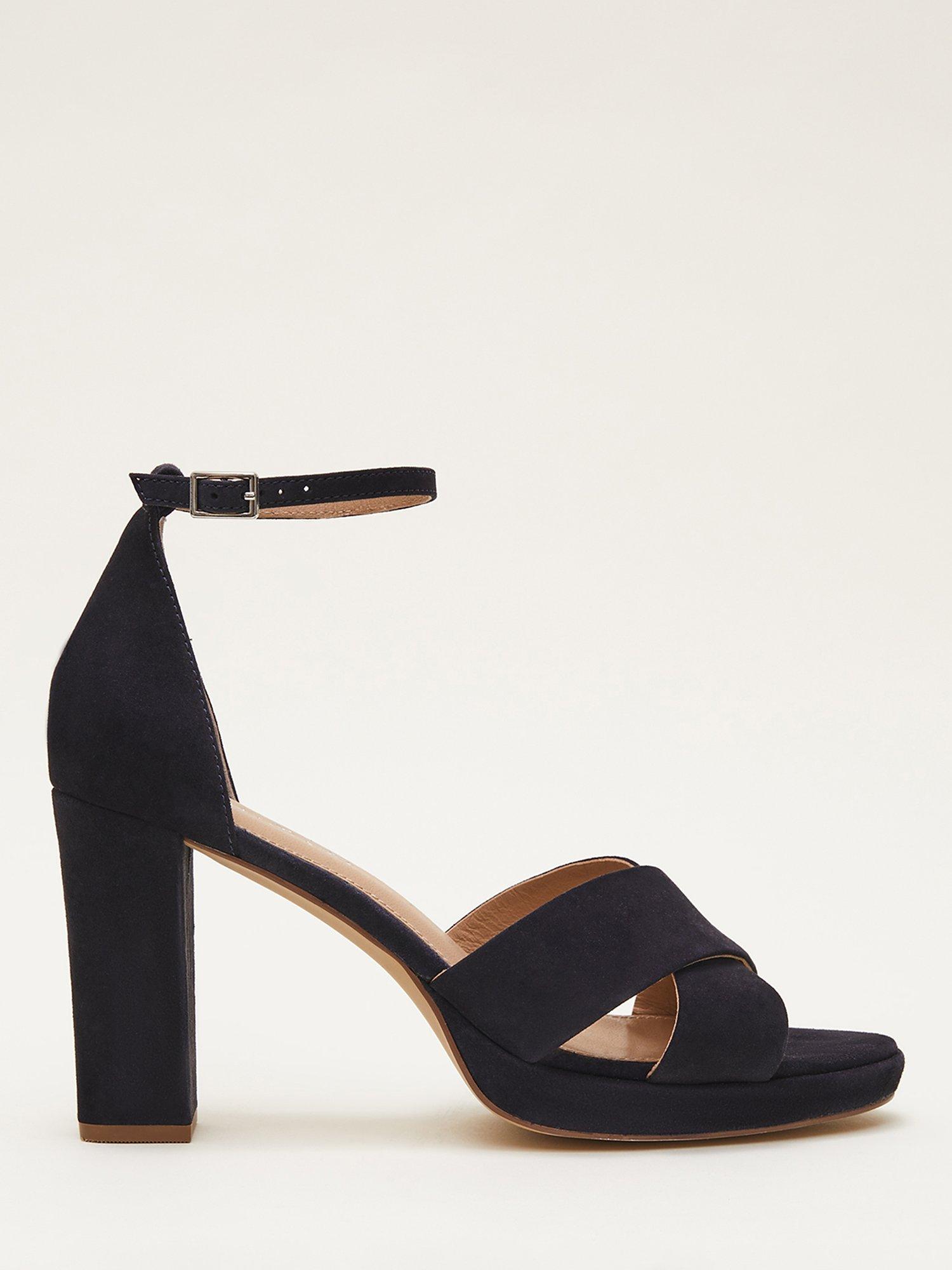 Phase Eight Suede Platform Heels Navy