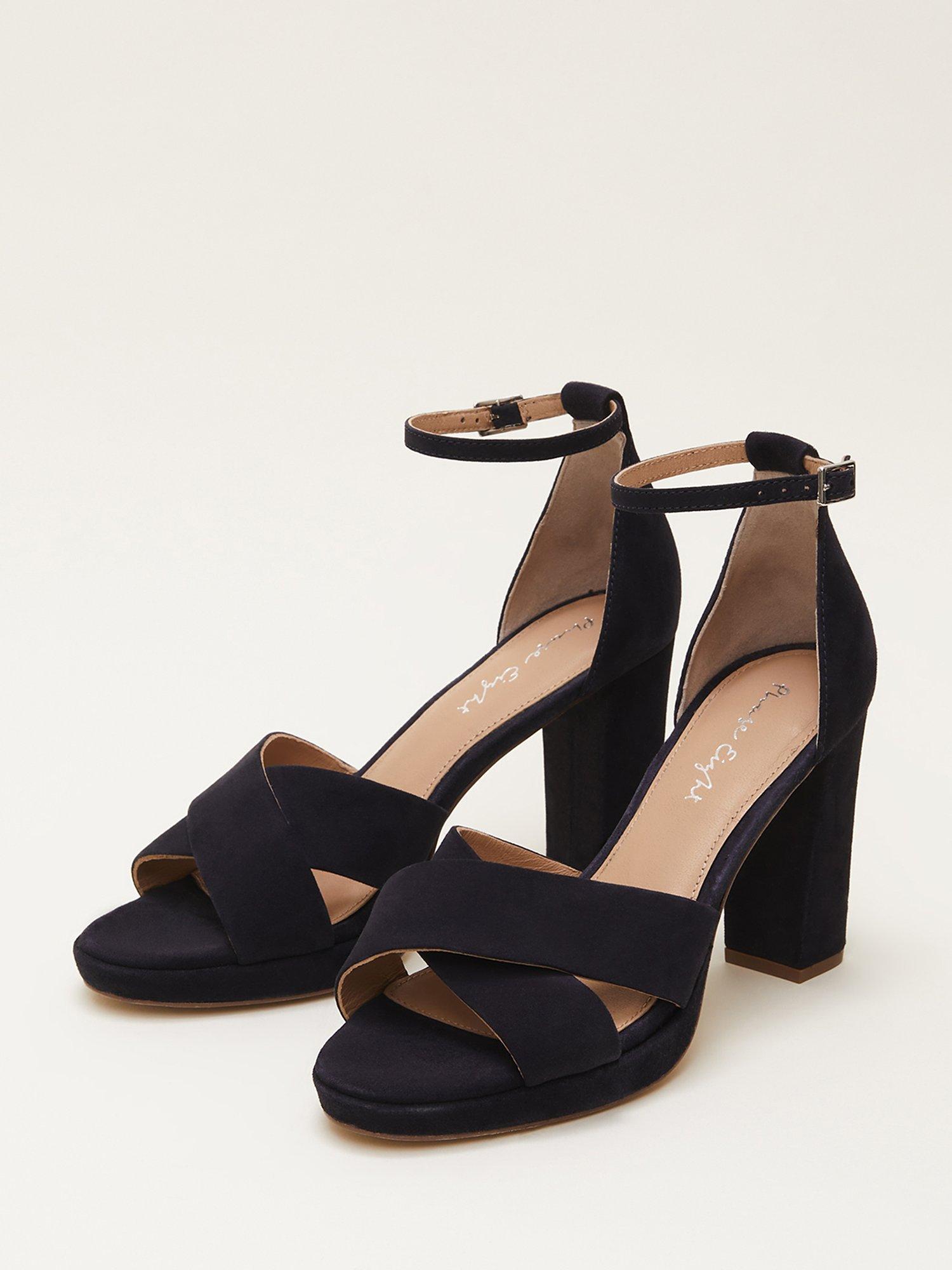Phase Eight Suede Platform Heels Navy