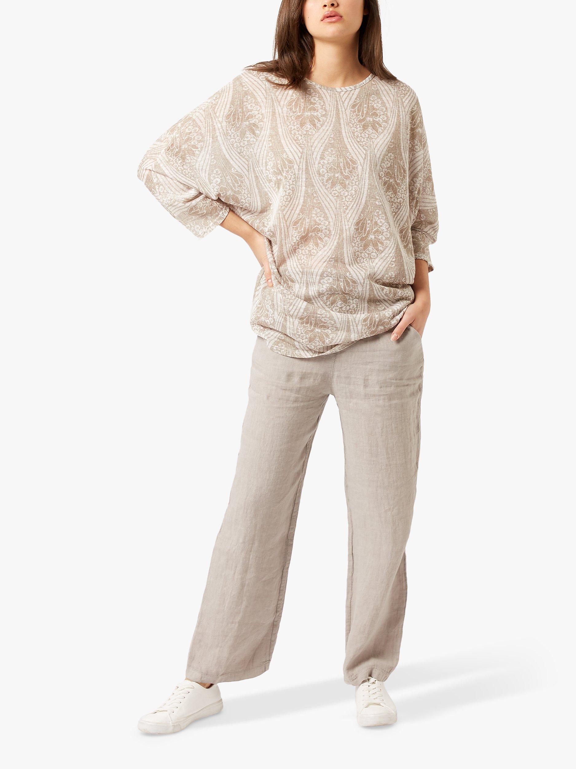 James Lakeland Batwing Scoop Neck Top, Taupe 